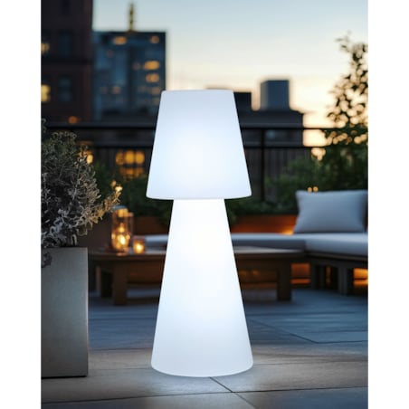 Lampa ogrodowa stojąca LED SABANAS Z pilotem Biały