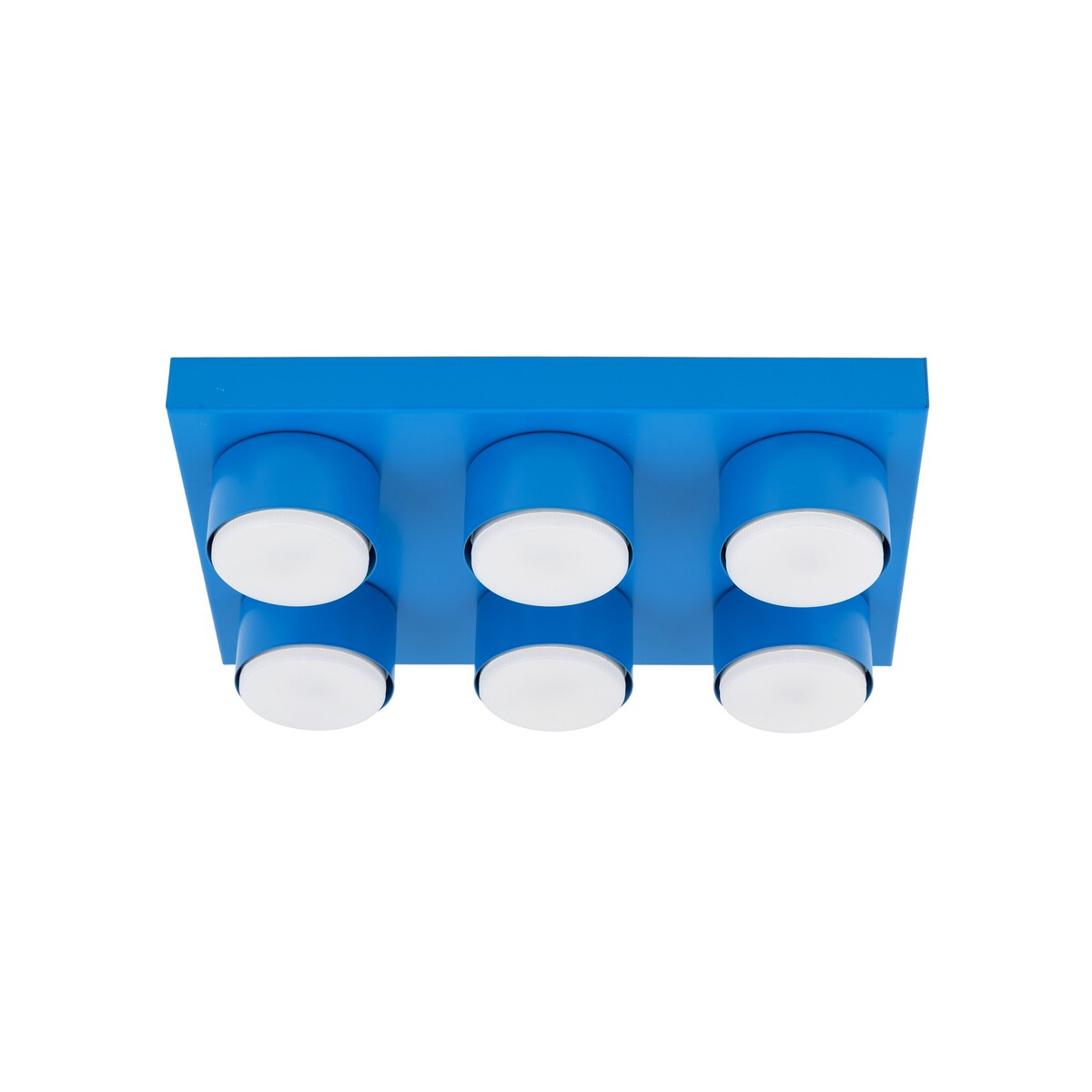Lampa sufitowa plafon BRIX BLUE 11285 TK Lighting niebieska 6xGX53 nowoczesna loftowa do salonu kuchni sypialni