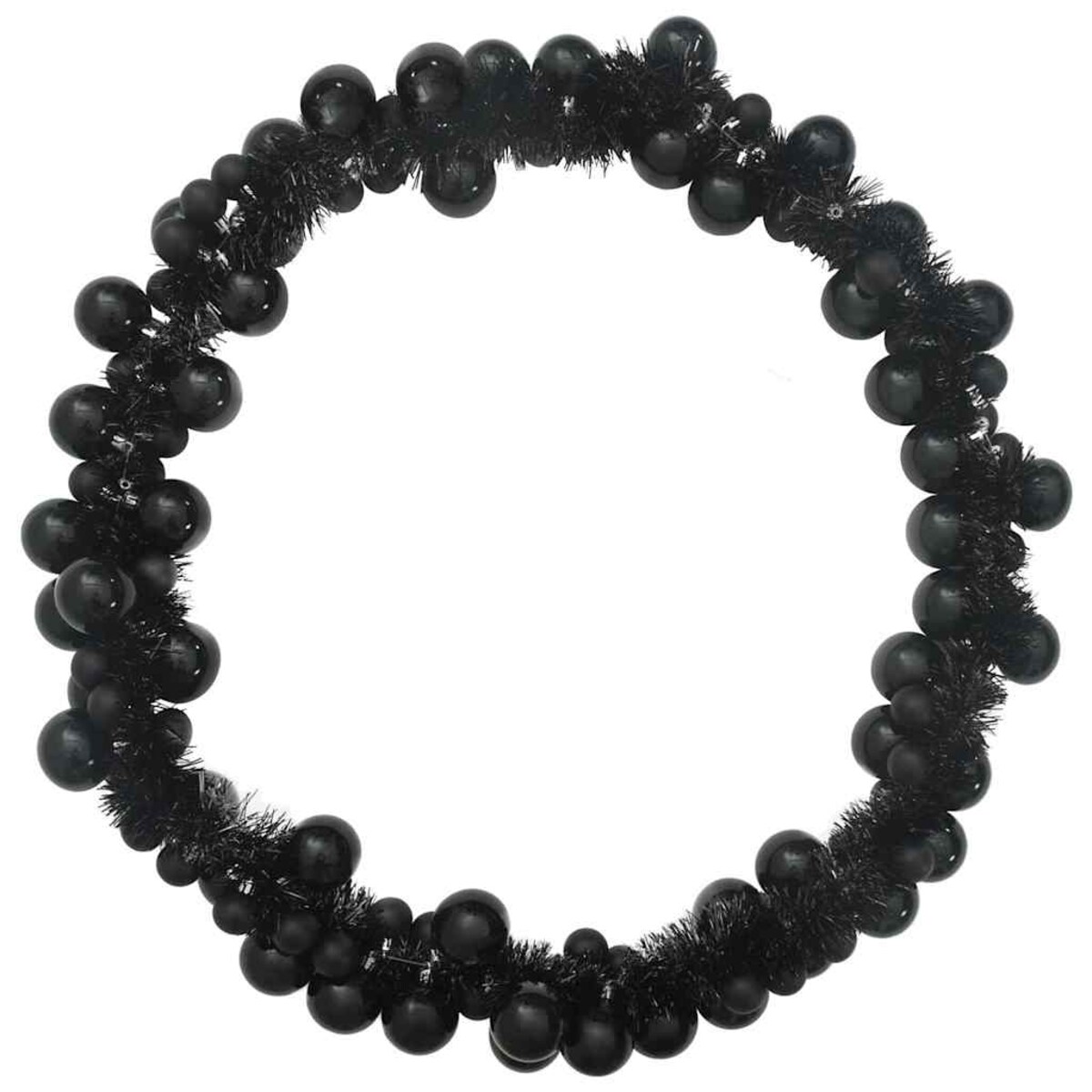 vidaXL Girlanda z bombek świątecznych Czarny 186 cm polistyren