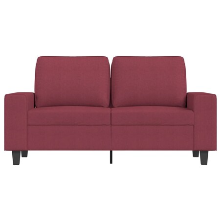 vidaXL Sofa 2-osobowa, winna czerwień, 120 cm, tapicerowana tkaniną