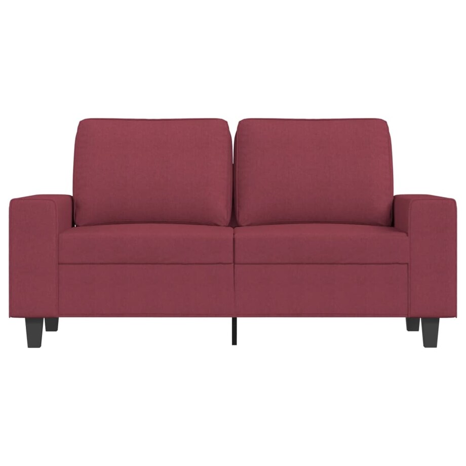 vidaXL Sofa 2-osobowa, winna czerwień, 120 cm, tapicerowana tkaniną