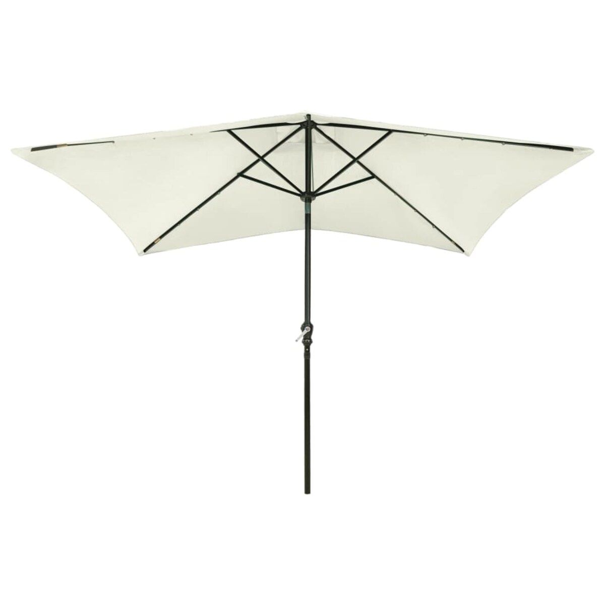 vidaXL Parasol ogrodowy z LED i stalowym słupkiem, piaskowy, 2x3 m