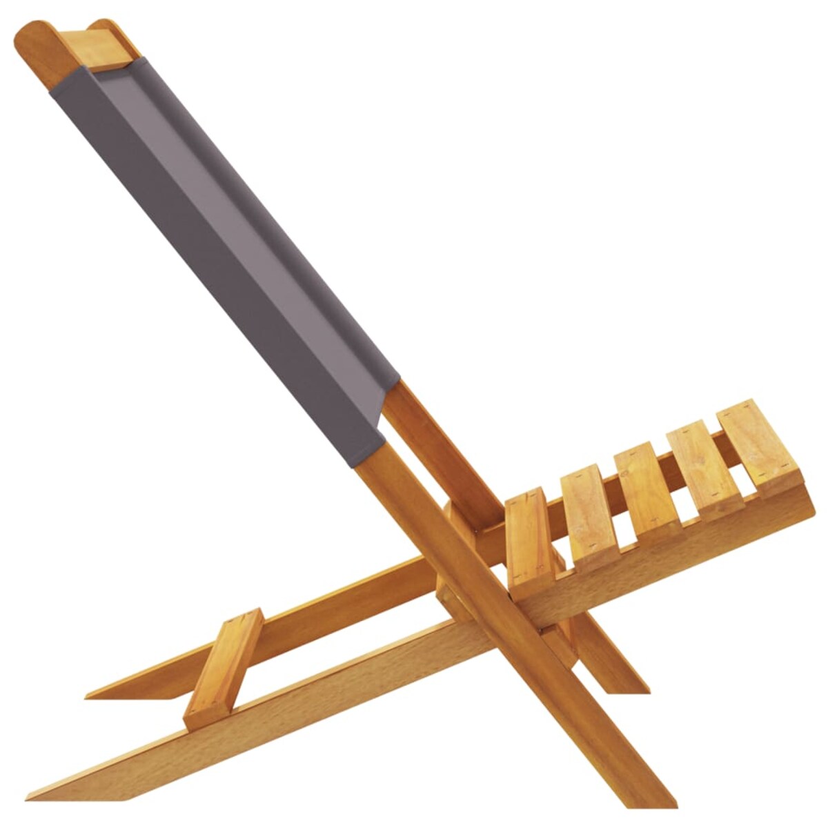 vidaXL Krzesła ogrodowe, 2 szt., antracyt, drewno akacjowe i tkanina