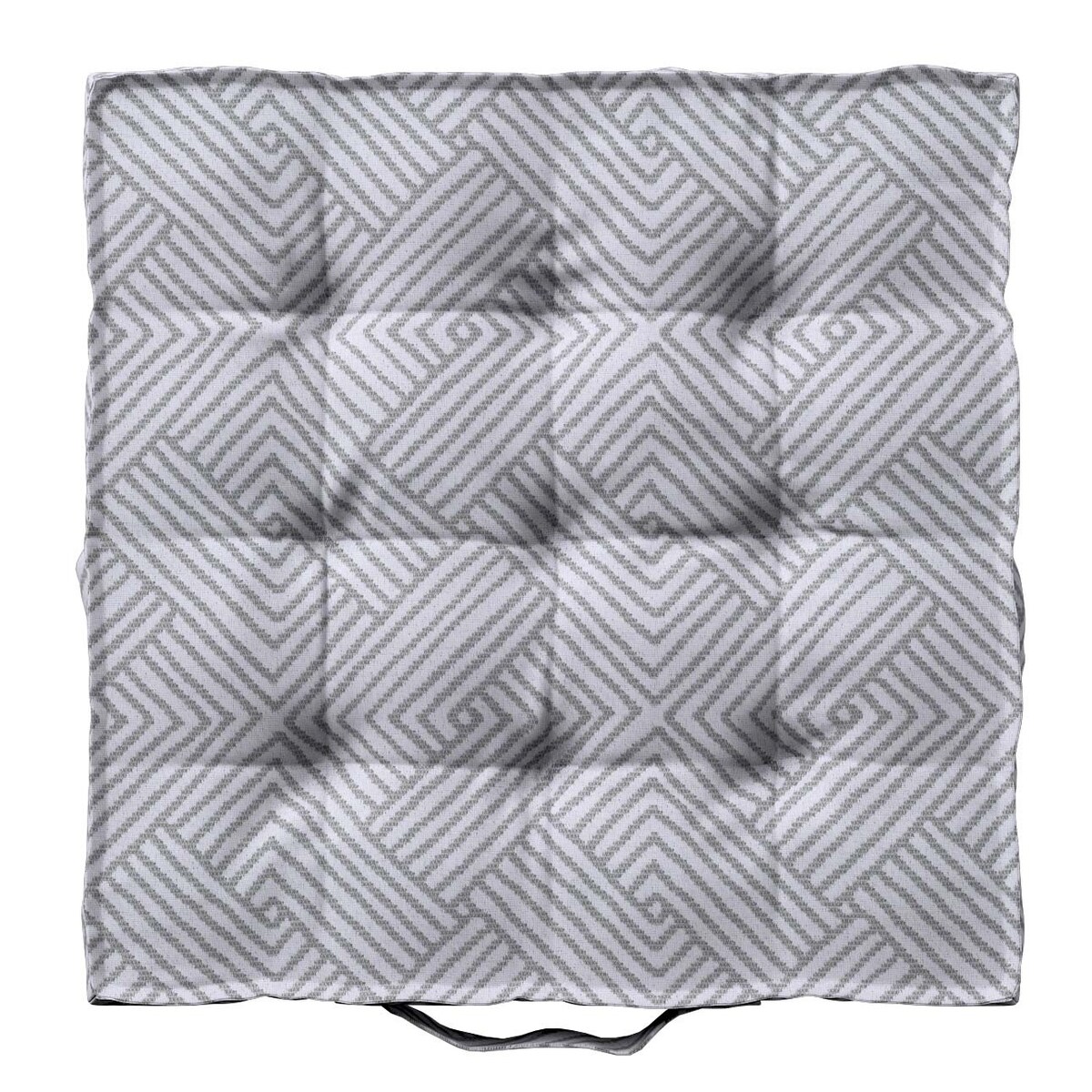 Poduszka na krzesło Kuba, szare wzory geometryczne, 50 x 50 x 10 cm, Sunny