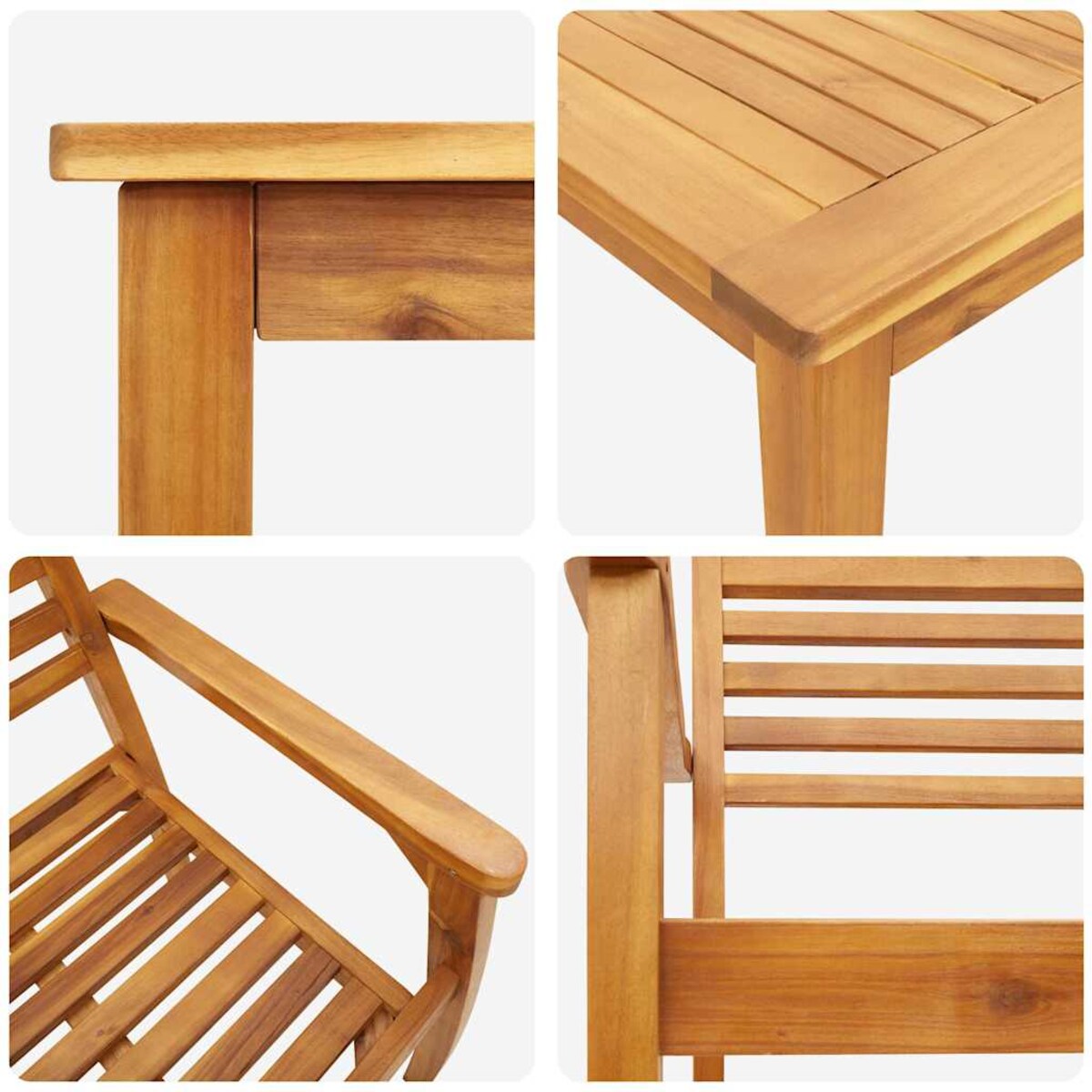 vidaXL Zestaw do jadalni w ogrodzie 5 pcs Brązowy lite drewno akacjowe