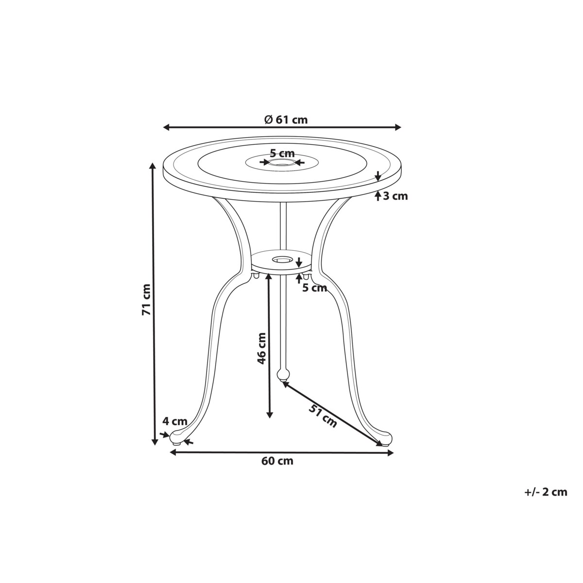 Stół ogrodowy Metal Biały DASCIO