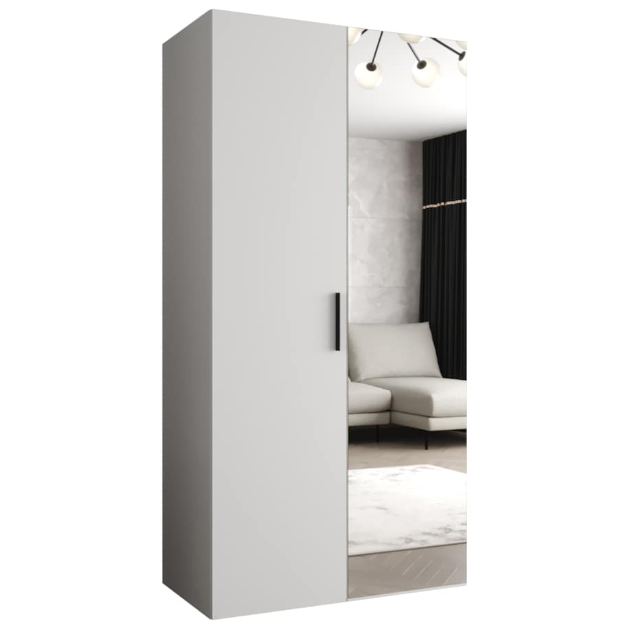 Szafa uchylna otwierana BARI 2 100 wys. 202 cm Biały + u. Czarny