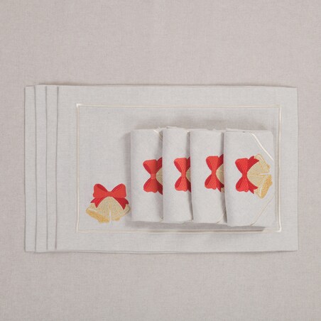 Podkładki Jingle Bells & Christmas Bauble Joyful Christmas Mirha – komplet 4 szt.