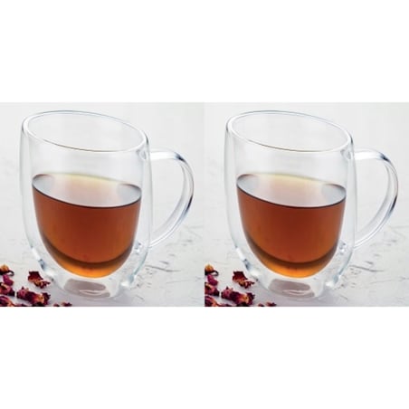 SZKLANKA z podwójną ścianką 2x 340 ml na kawę herbatę prezent urodziny box