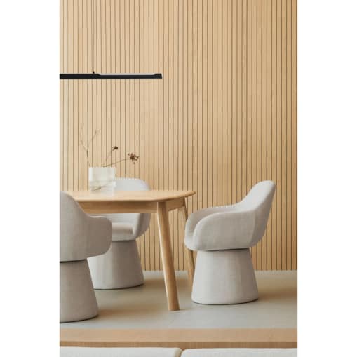 Krzesło do jadalni tapicerowane Erica z podłokietnikami kremowe