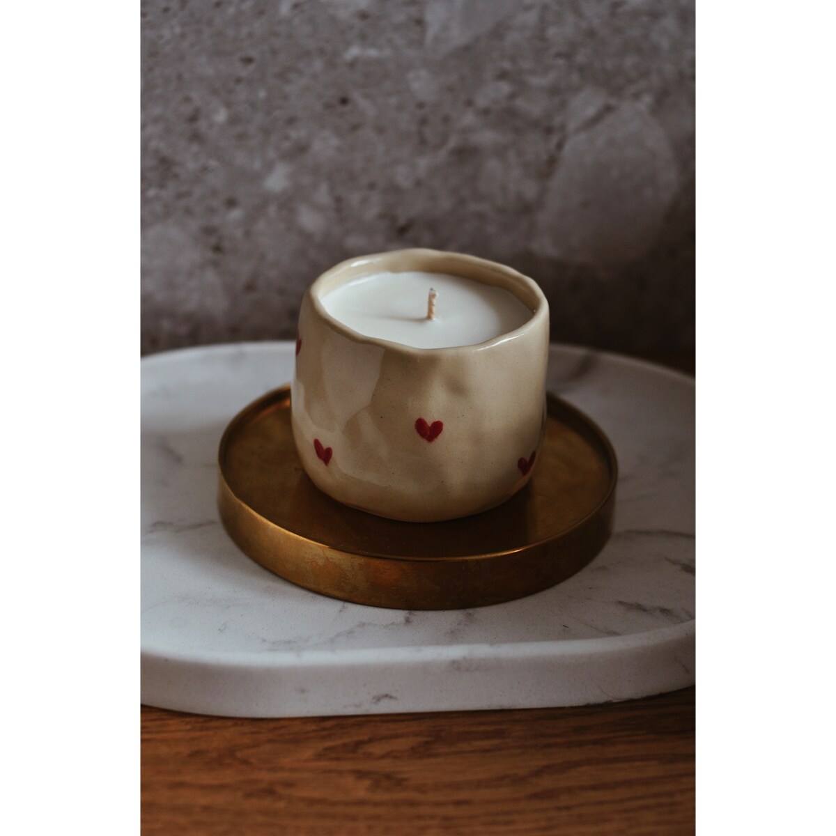 Świeca sojowa CZARKA SERDUSZKA 250 ml NATURALNA