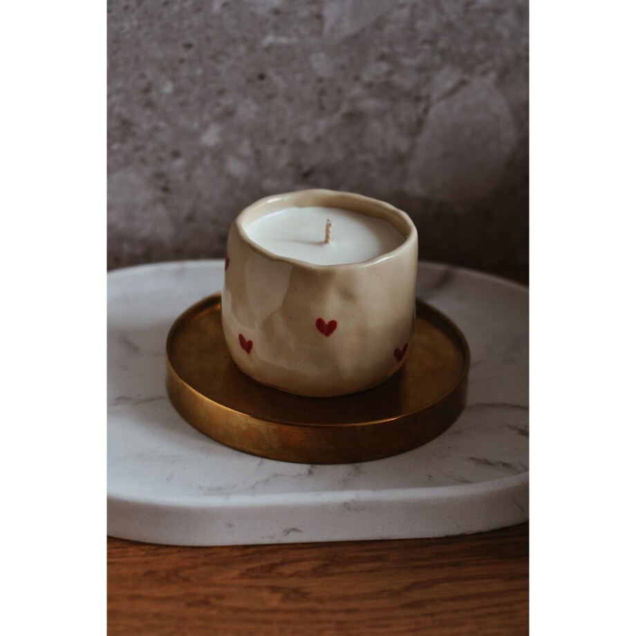 Świeca sojowa CZARKA SERDUSZKA 250 ml NATURALNA