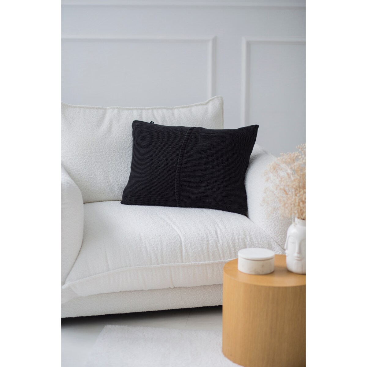 Poszewka klasyczna z przeszyciem grafitowa, 40 x 60 cm, La Manta