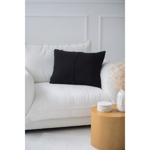 Poszewka klasyczna z przeszyciem grafitowa, 40 x 60 cm, La Manta