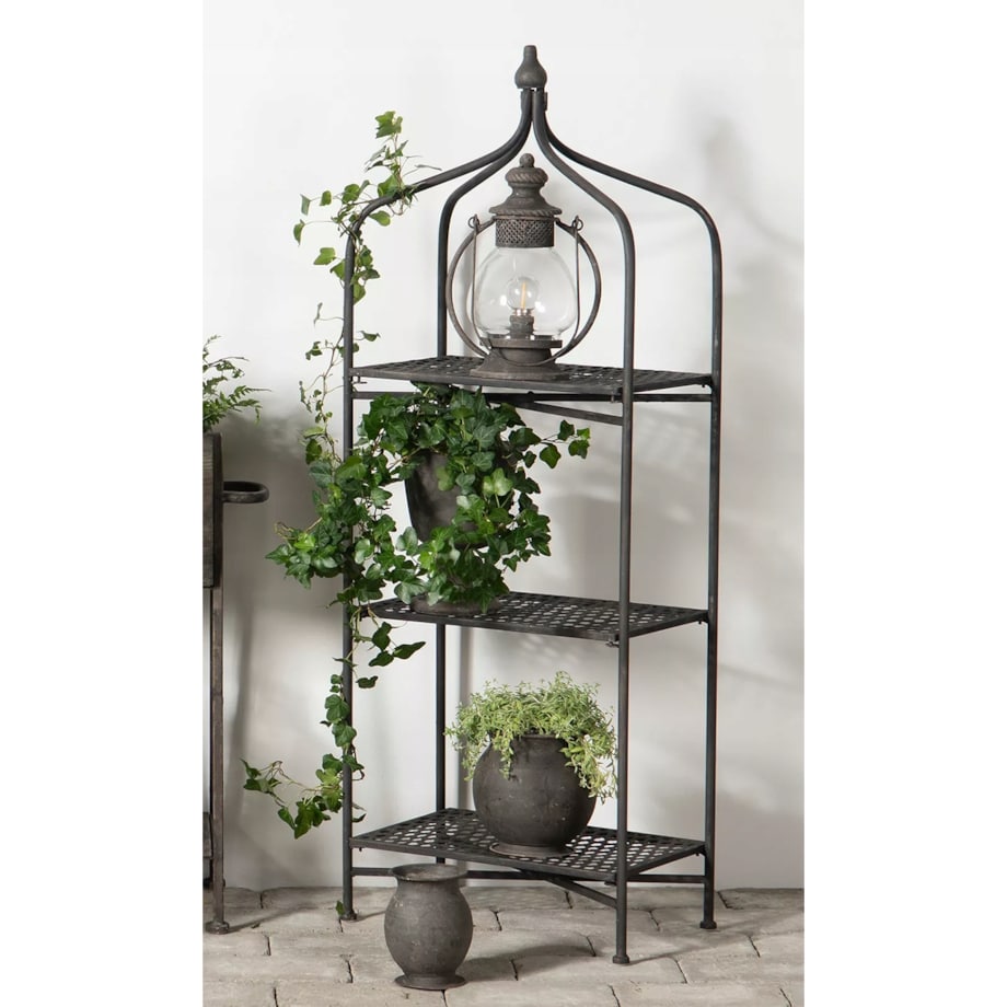 SZAFKA REGAŁ OGRODOWY METALOWY balkonowy na narzędzia rośliny kwietnik