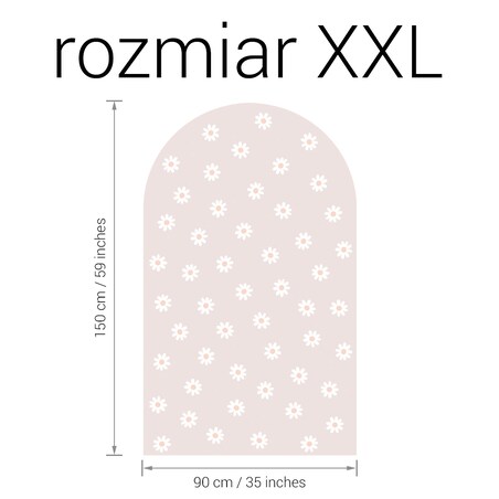 Naklejka na ścianę łuk brudny róż - stokrotki XXL