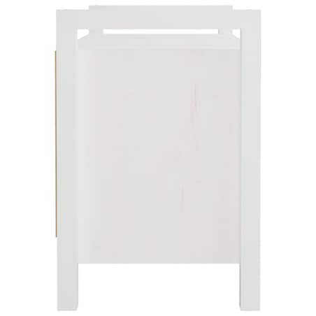vidaXL Ławka do przedpokoju, biały, 80x40x60 cm, lite drewno sosnowe