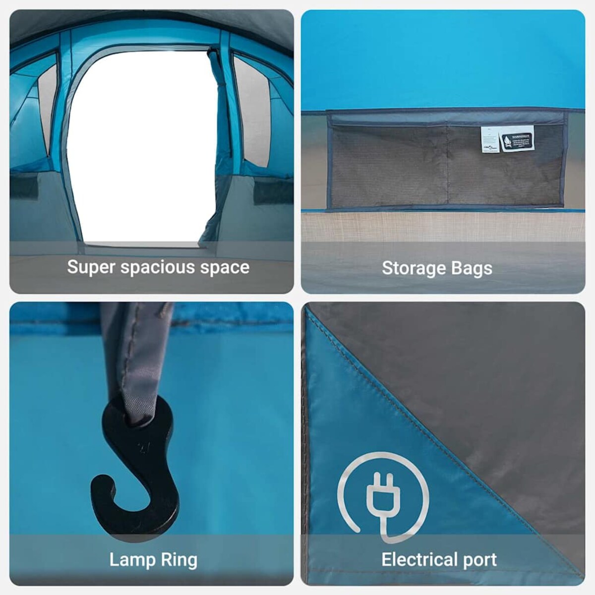 vidaXL Namioty z dachem Niebieski 576 x 325 x 213 cm Poliester