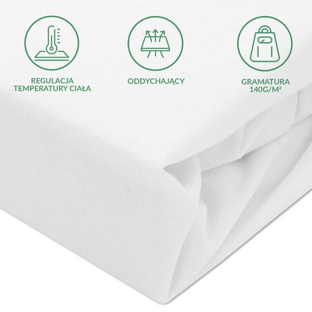 Prześcieradło ochronne wodoodporne z gumką 2w1, rozmiar 70x140 SG kolor biały