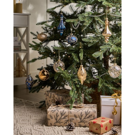 Zestaw 35 bombek ICEDROP Szkło Niebieski/ złoty