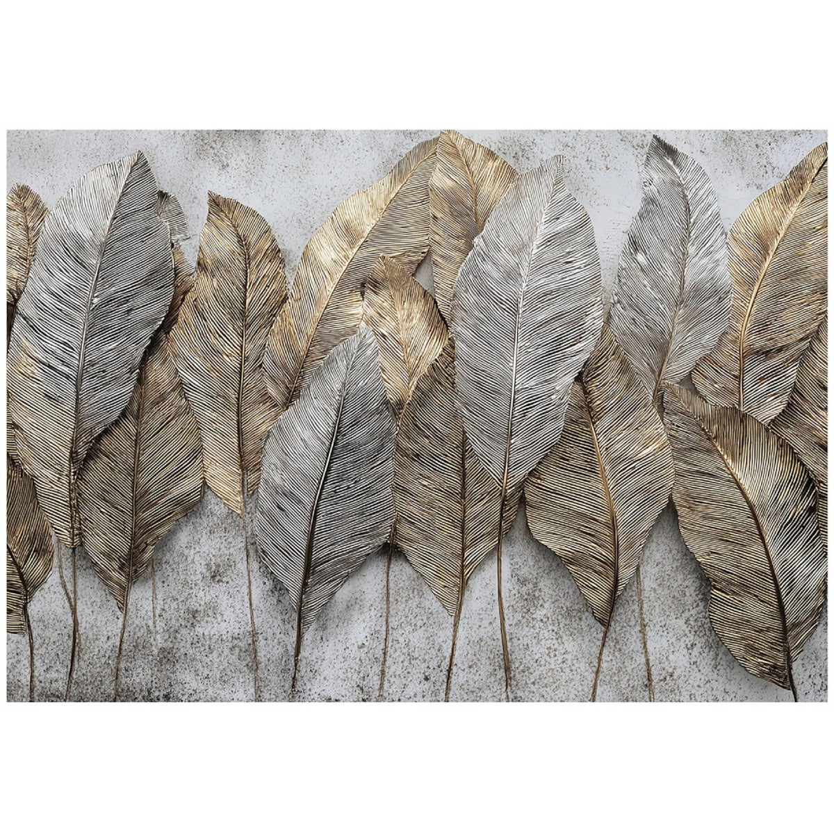 Fototapeta Do Sypialni Salonu Na Flizelinie Liście Abstrakcja Szary 350x250