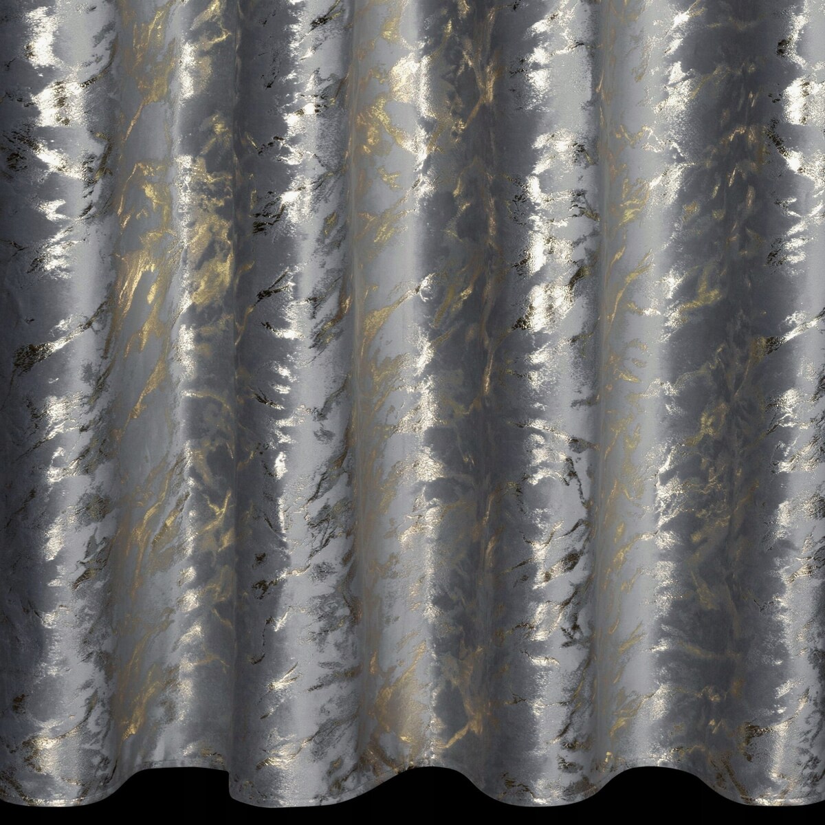 Zasłona Welwetowa 140x250 DORIS grafit+złoty Eurofirany Z Nadrukiem Gotowa