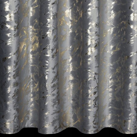 Zasłona Welwetowa 140x250 DORIS grafit+złoty Eurofirany Z Nadrukiem Gotowa