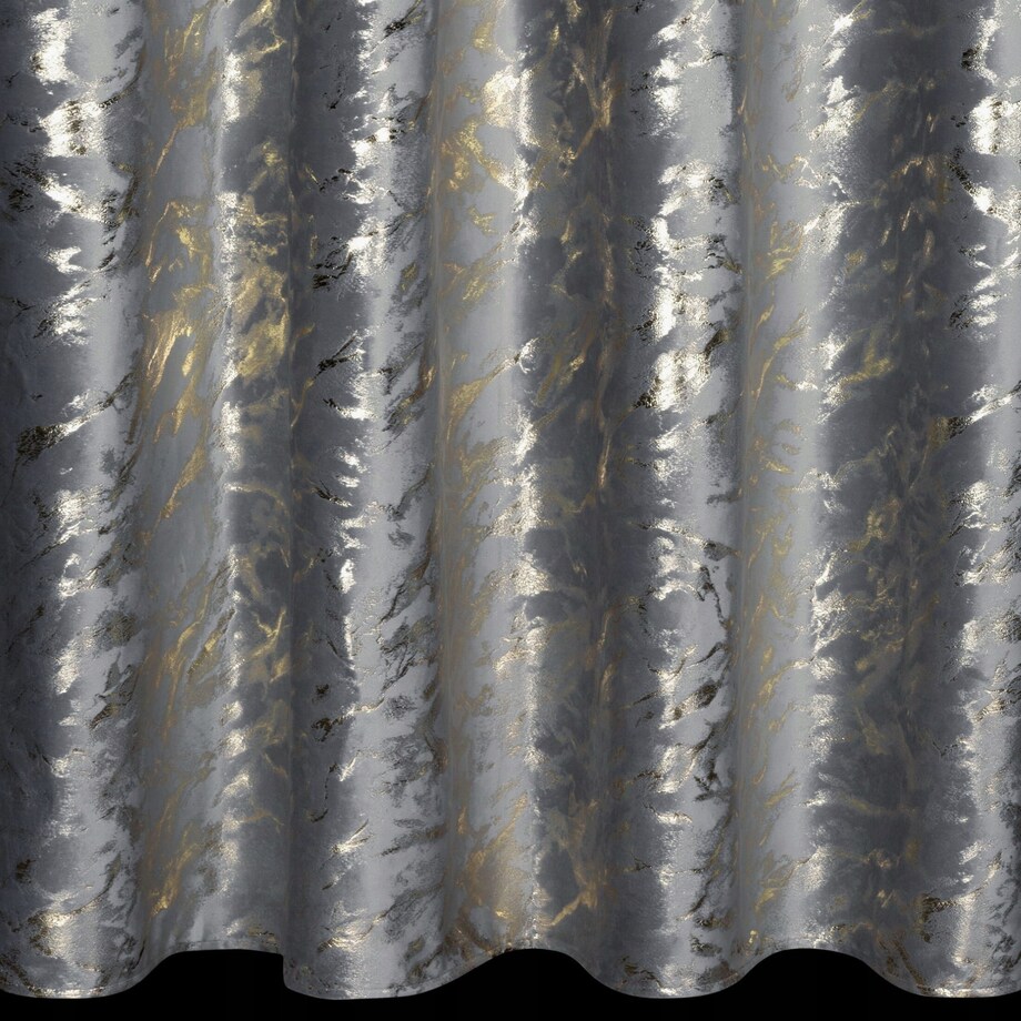 Zasłona Welwetowa 140x250 DORIS grafit+złoty Eurofirany Z Nadrukiem Gotowa