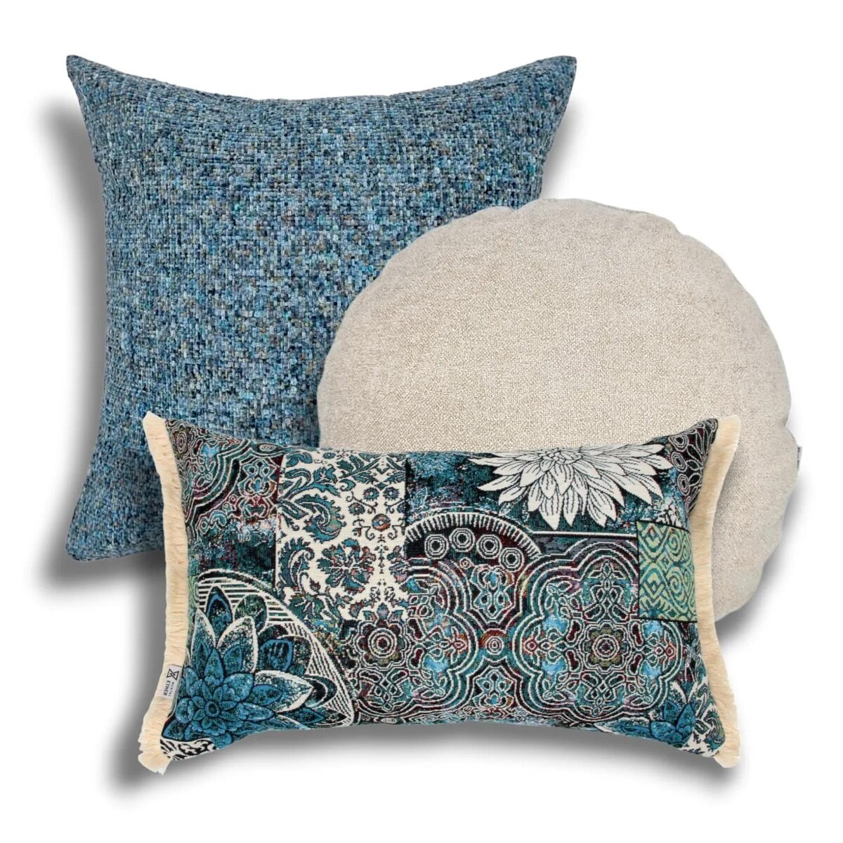 Niebieski zestaw - poduszki dekoracyjne Fiord + Ronda + Alkione
