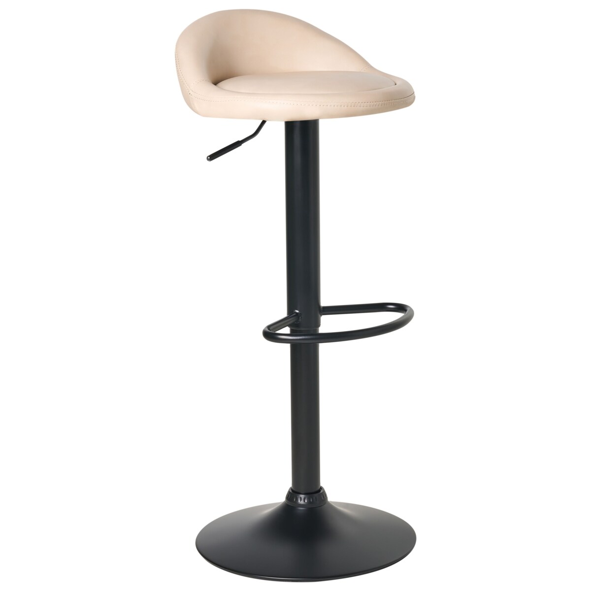 Zestaw 2 hokerów barowych MEEDER Ekoskóra Obrotowy Jasnobeżowy