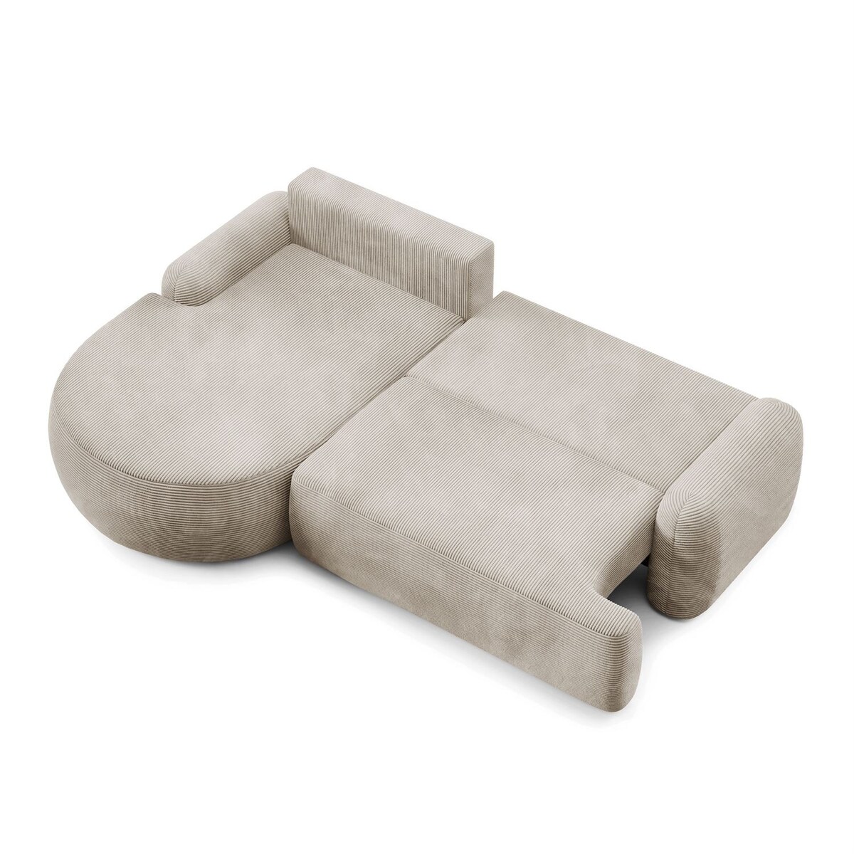 Zaokrąglony narożnik CLEO II z funkcją spania, wersja lewa, Poso 100