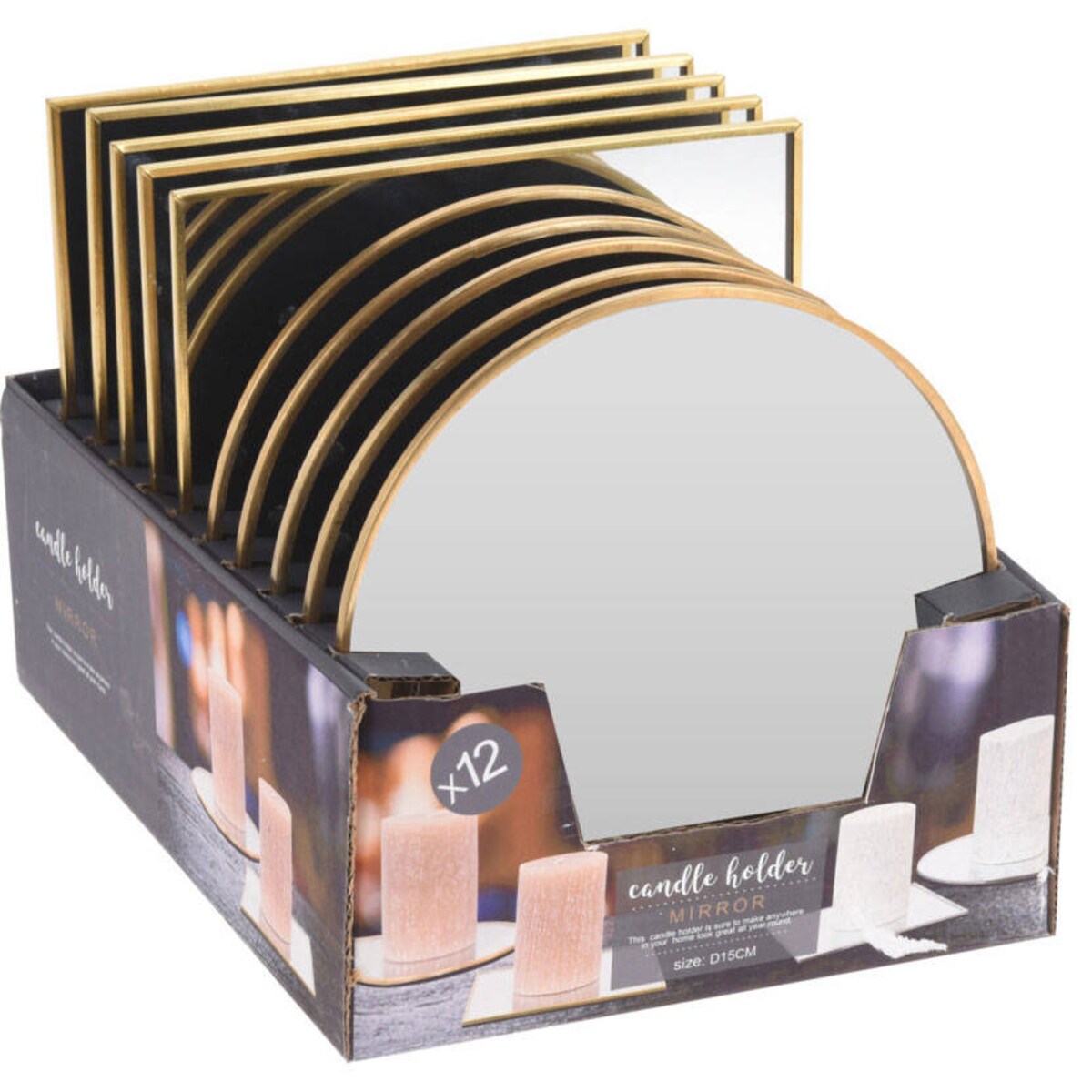 Szklana taca dekoracyjna pod świece MIRROR