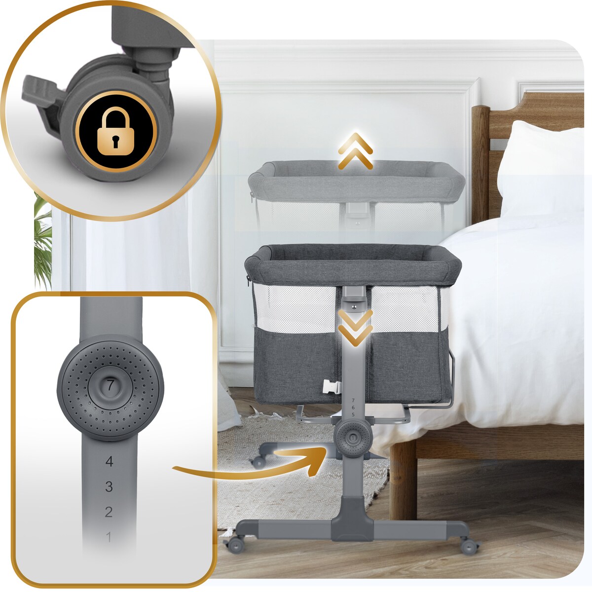 Łóżeczko dziecięce niemowlęce dostawka Nukido składane 0-5m