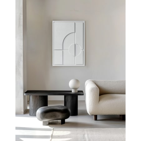 Obraz 3D 35x50cm Geometric I – Dekoracja Ścienna z Tynku Naturalnego, Bianco Minimalistyczny Relief