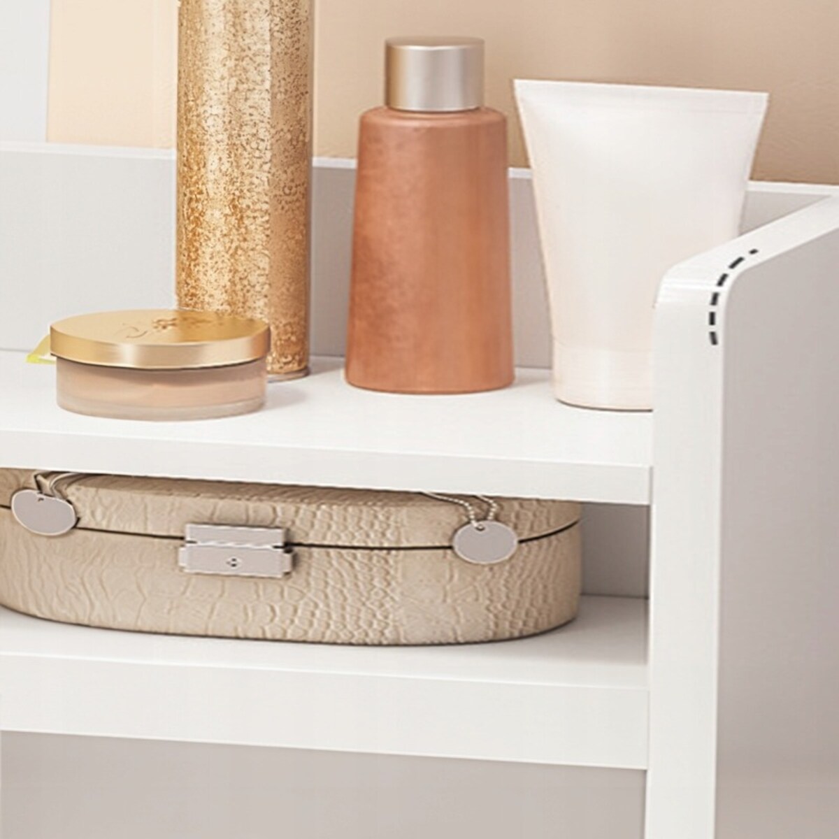 Toaletka kosmetyczna z lustrem makijaż biała duża skandynawska loft