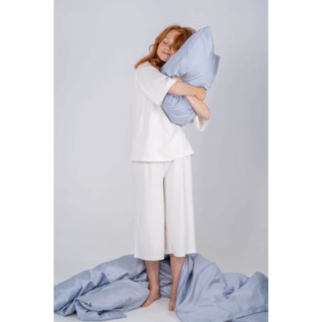 Pościel satynowa ice blue 140/200 + 70/80 cm