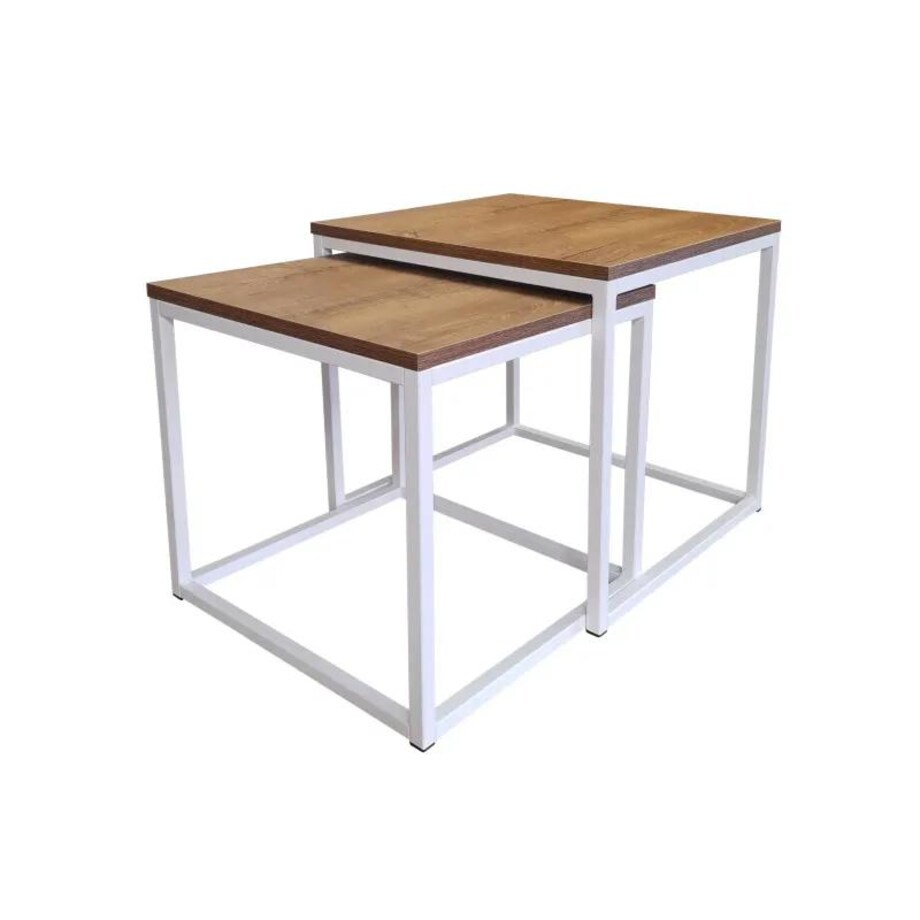 Stolik kawowy 2w1 CUBE orzech/biały