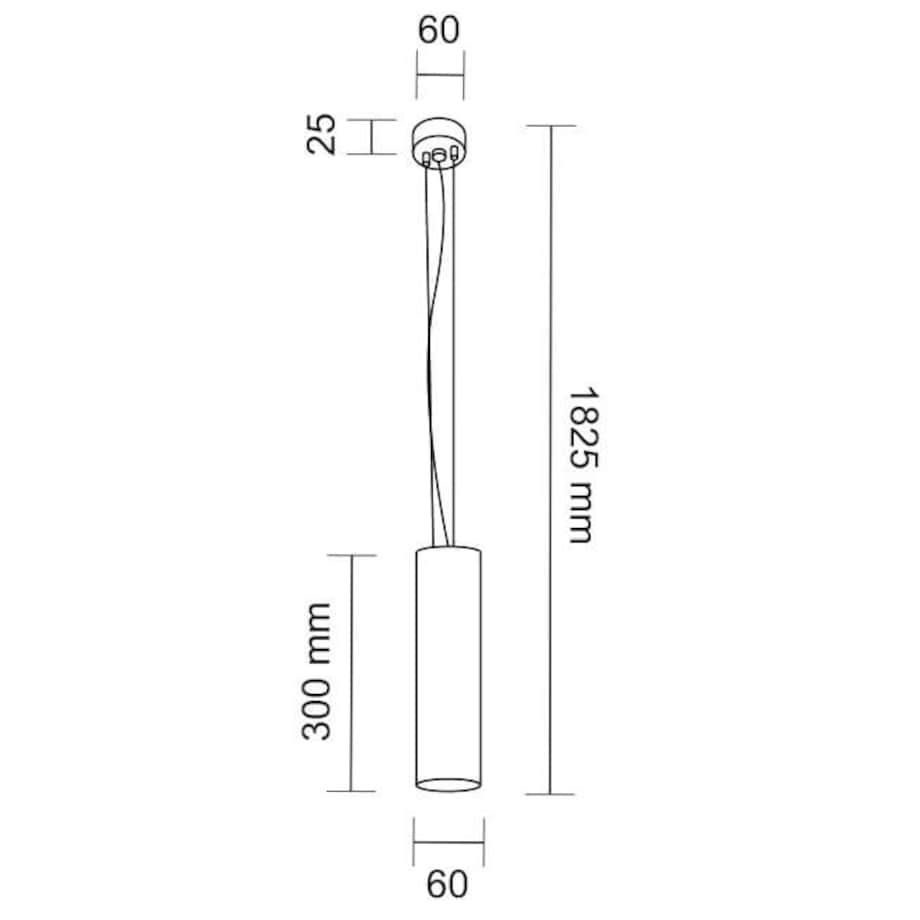 LAMPA wisząca NODA 7641 Shilo metalowa OPRAWA zwis sopel tuba biała
