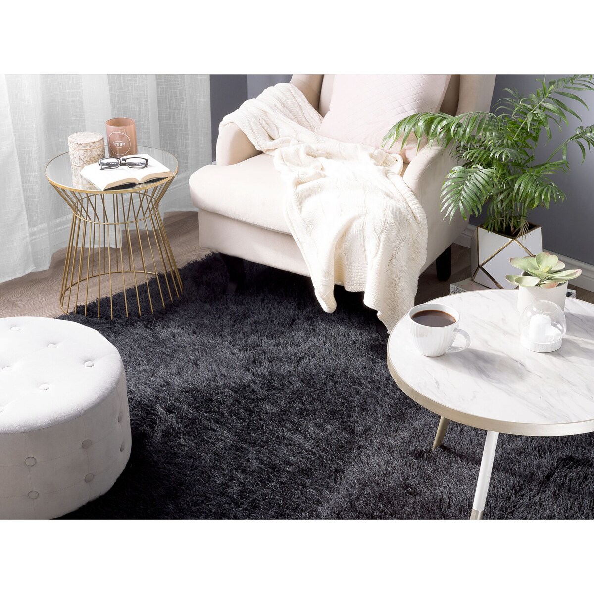 Dywan shaggy 200 x 300 cm czarny CIDE
