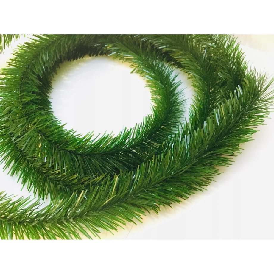 GIRLANDA 4,5m Z BŁYSZCZĄCEJ FOLII połyskuje zielona na dekoracje dom stroik