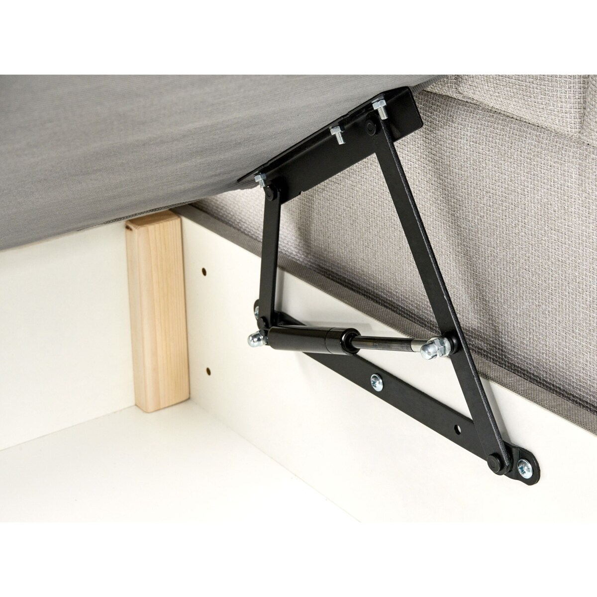 Łóżko kontynentalne z pojemnikiem OFFICER 160 x 200 cm Złamana biel