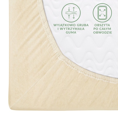 Prześcieradło jersey z gumką 60x120 kolor Krem
