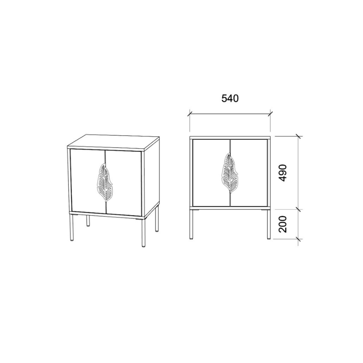 Granatowa szafka nocna Skandica MERLIN ze złotymi dodatkami