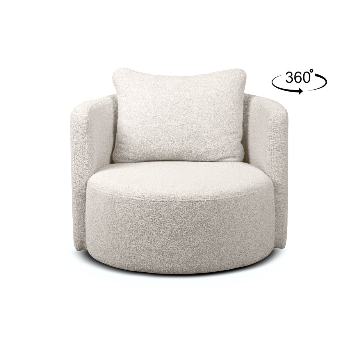 KONSIMO RAGGI Fotel obrotowy baranek biały