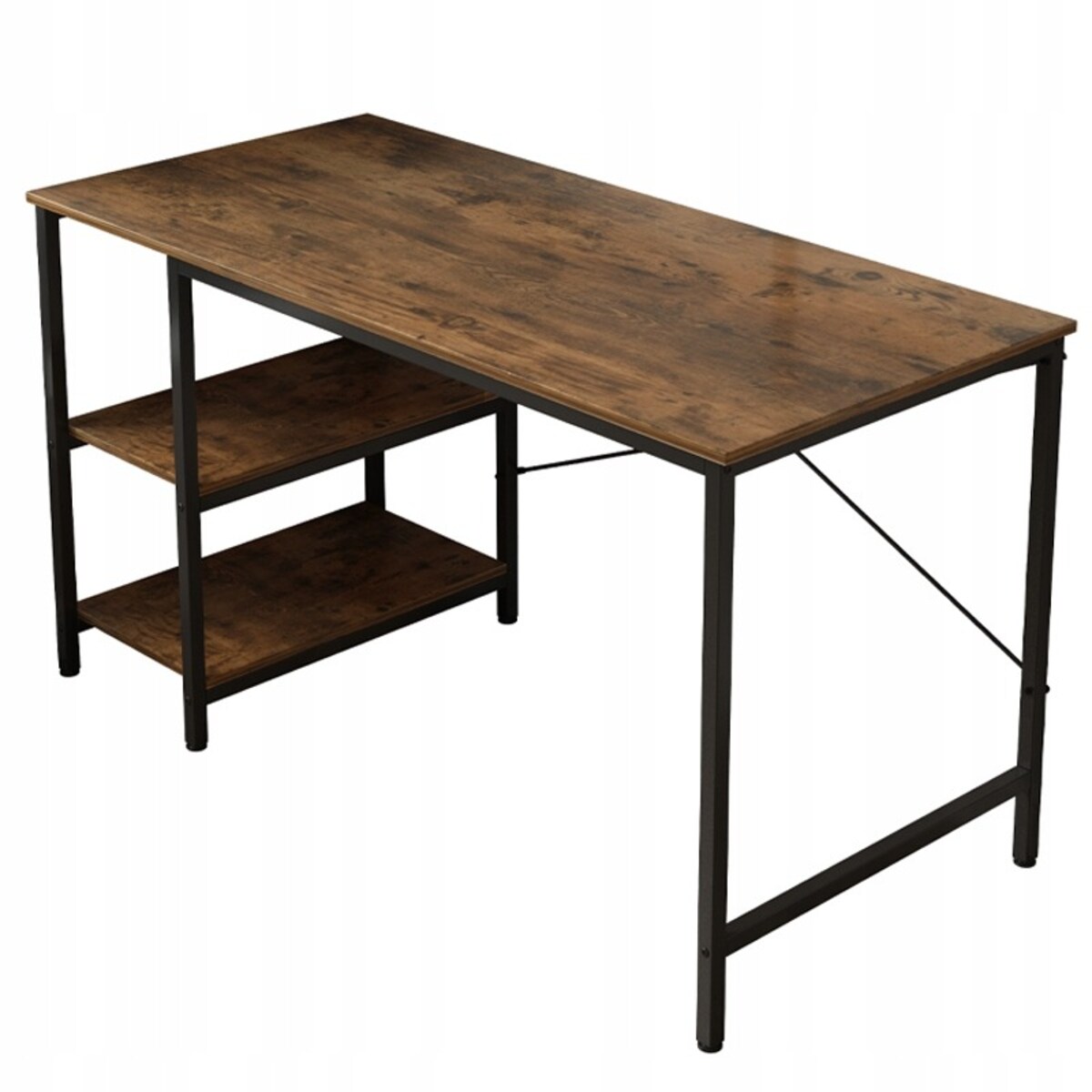 Biurko komputerowe metalowe gamingowe loftowe industrialne 2 półki 120 cm