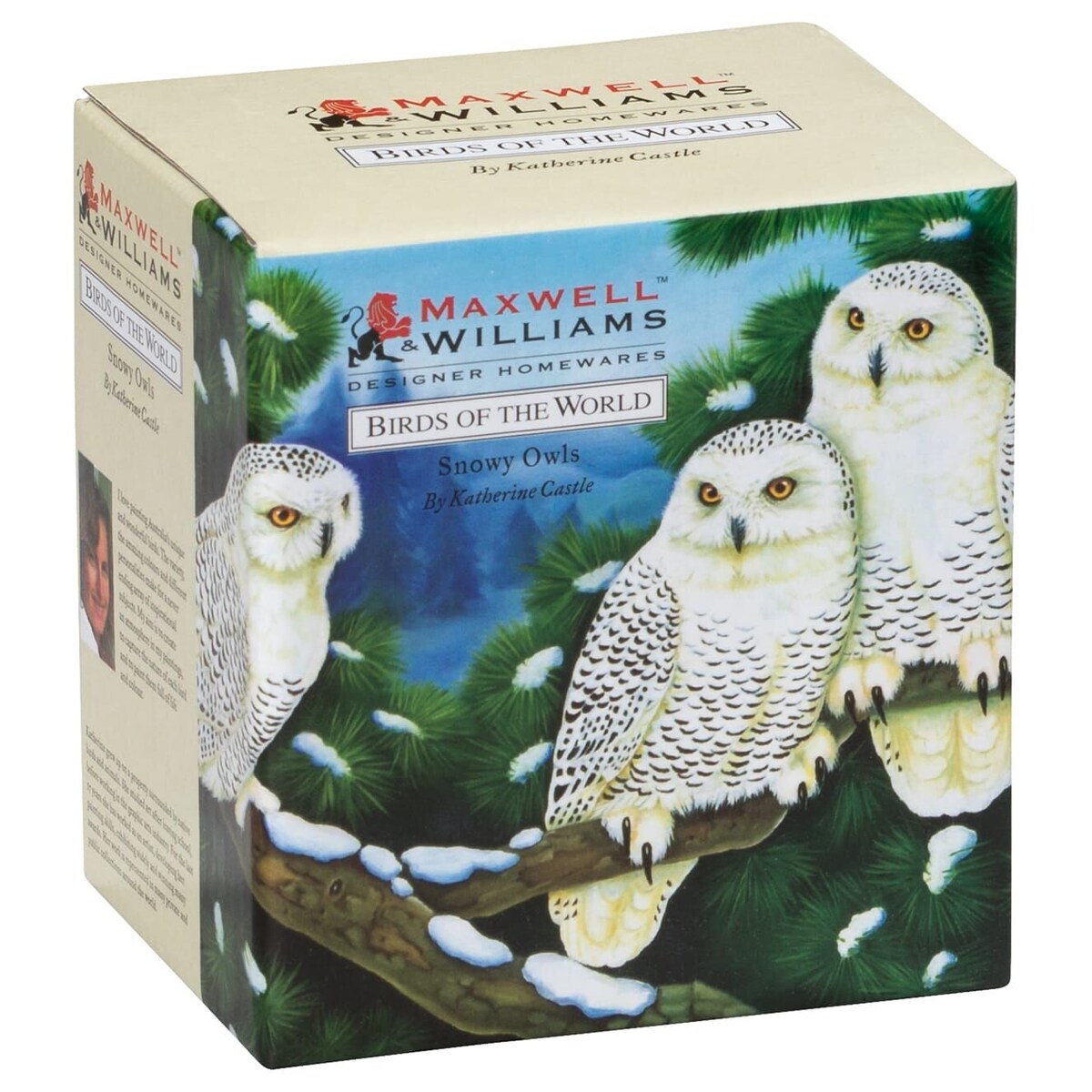 Kubek Birds Sowa, biały ze wzorem, 350 ml