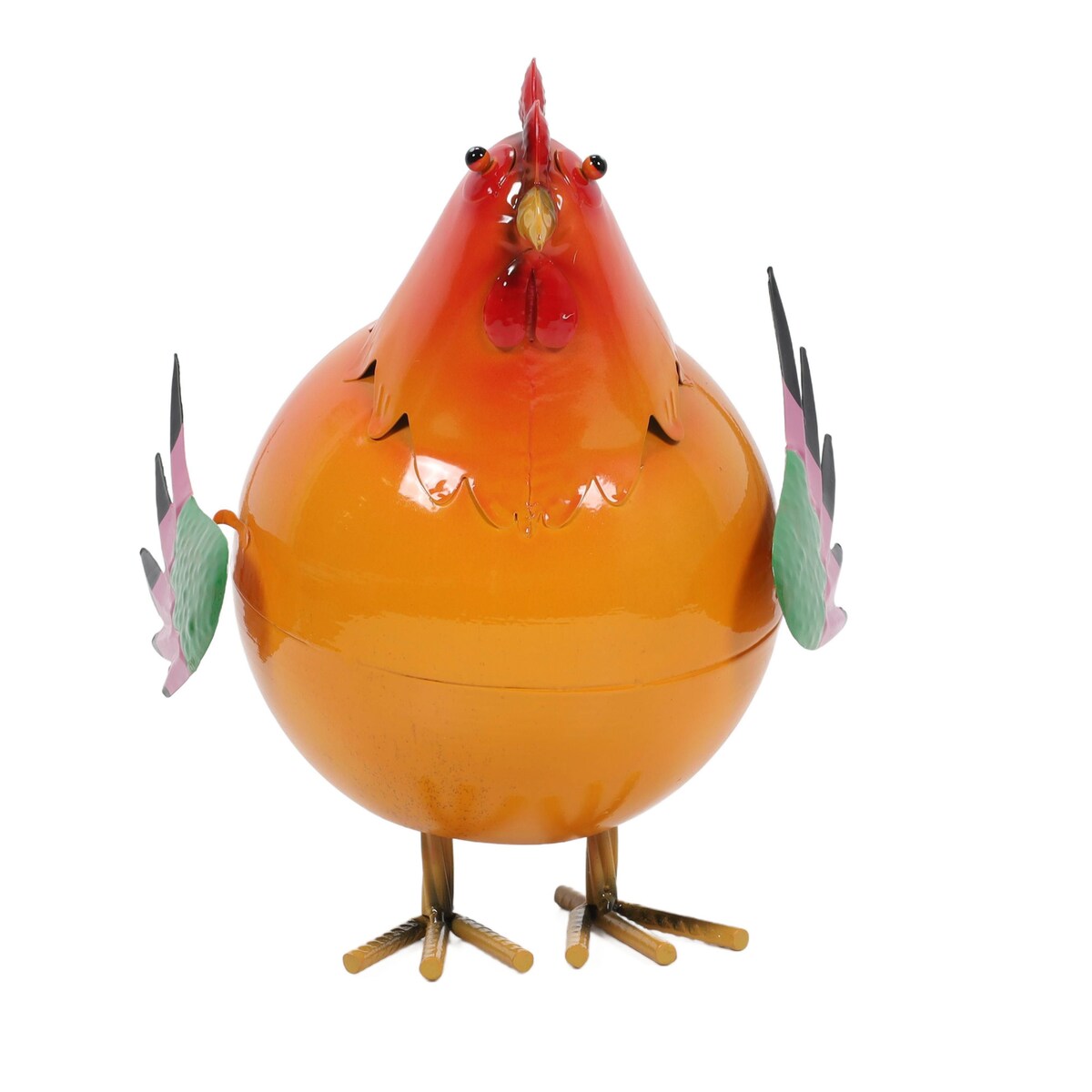 Kolorowa figurka metalowy kogut, 21 x 25 x 28 cm