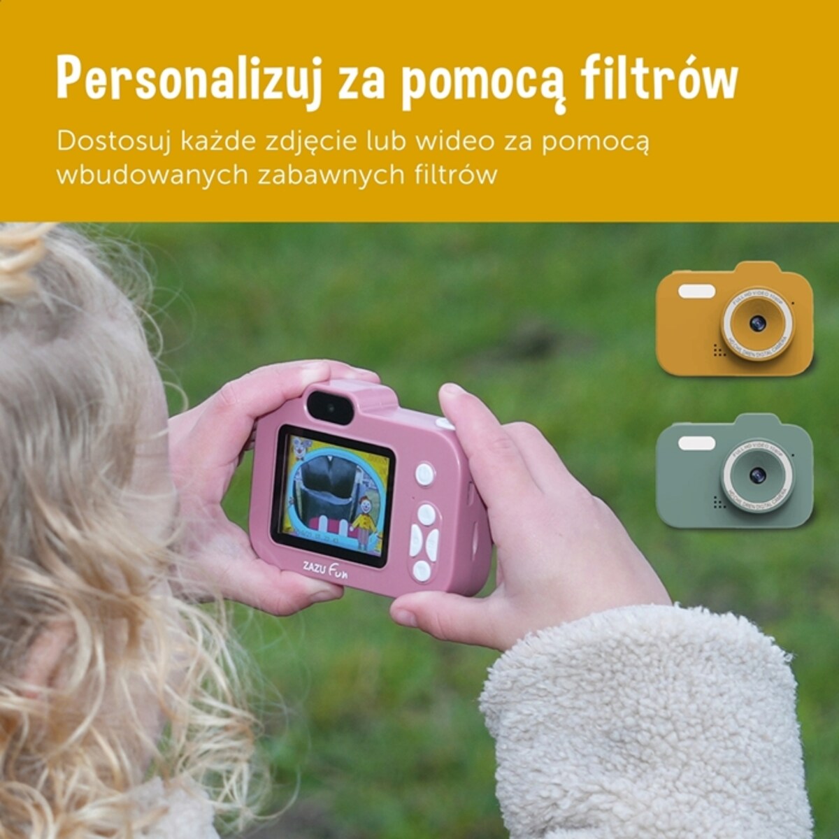 ZAZU Fun Aparat Cyfrowy dla Dzieci Pink