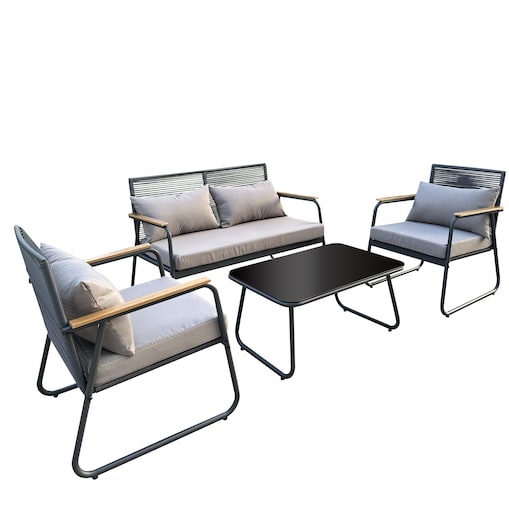 Zestaw Mebli Ogrodowych 2X Fotel Stolik Sofa Komplet Na Taras Balkon Ogród