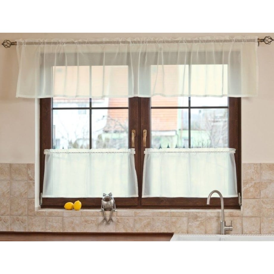 Lambrekin woalowy na metry wys.50 cm + 2,5 cm grzywka 130x0 ecru